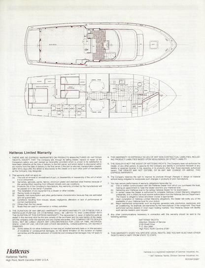 Hatteras 53 Extended Deckhouse Motor Yacht Specification Brochure