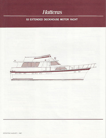 Hatteras 53 Extended Deckhouse Motor Yacht Specification Brochure