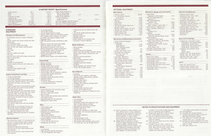 Hatteras 43 Motor Yacht Specification Brochure