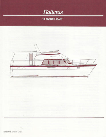 Hatteras 43 Motor Yacht Specification Brochure