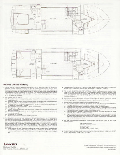 Hatteras 43 Motor Yacht Specification Brochure