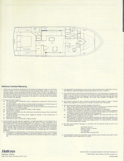 Hatteras 41 Double Cabin Motor Yacht Specification Brochure