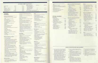 Hatteras 41 Double Cabin Motor Yacht Specification Brochure