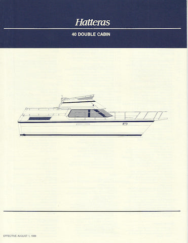 Hatteras 41 Double Cabin Motor Yacht Specification Brochure