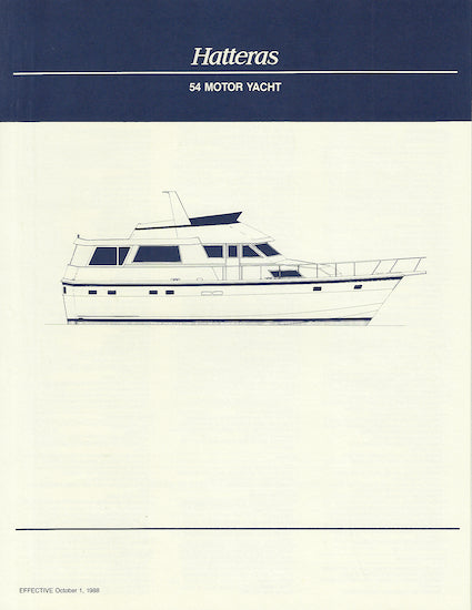 Hatteras 54 Motor Yacht Specification Brochure – SailInfo I ...