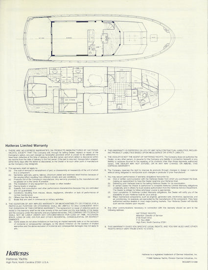 Hatteras 54 Motor Yacht Specification Brochure