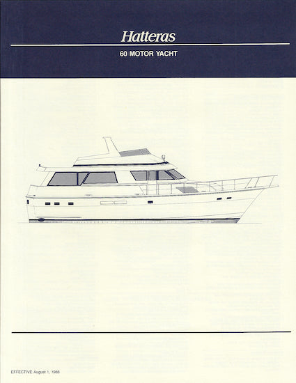 Hatteras 60 Motor Yacht Specification Brochure