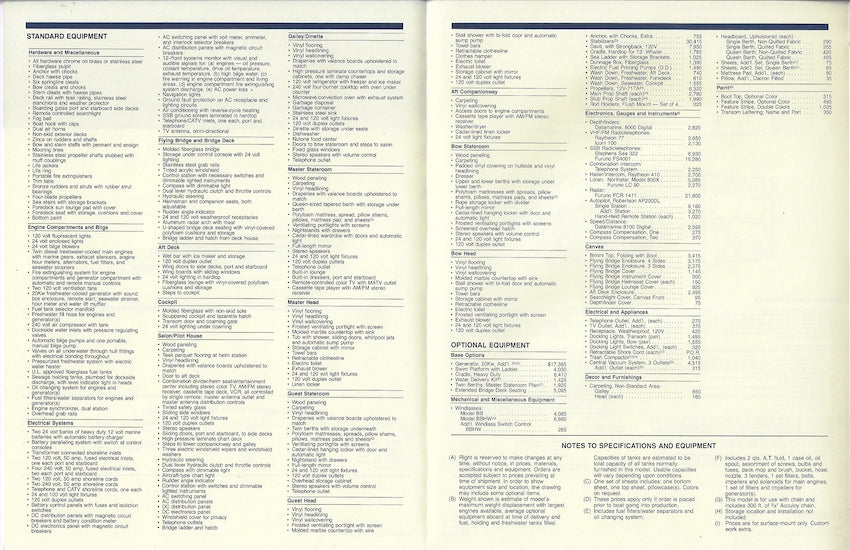 Hatteras 67 Cockpit Motor Yacht Specification Brochure