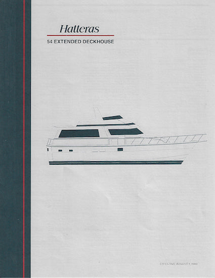 Hatteras 54 Extended Deckhouse Motor Yacht Specification Brochure ...