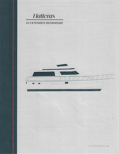 Hatteras 54 Extended Deckhouse Motor Yacht Specification Brochure