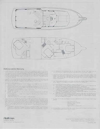 Hatteras 54 Extended Deckhouse Motor Yacht Specification Brochure