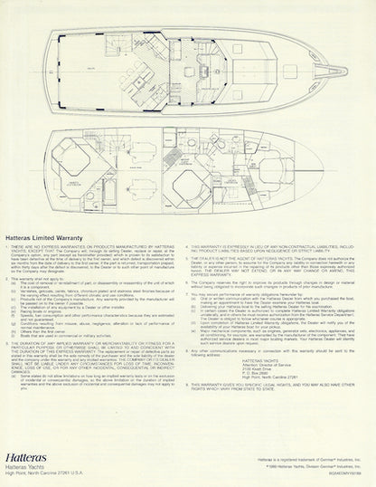 Hatteras 54 Extended Deckhouse Motor Yacht Specification Brochure ...