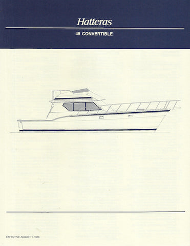 Hatteras 45 Convertible Specification Brochure