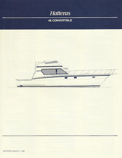 Hatteras 48 Convertible Specification Brochure