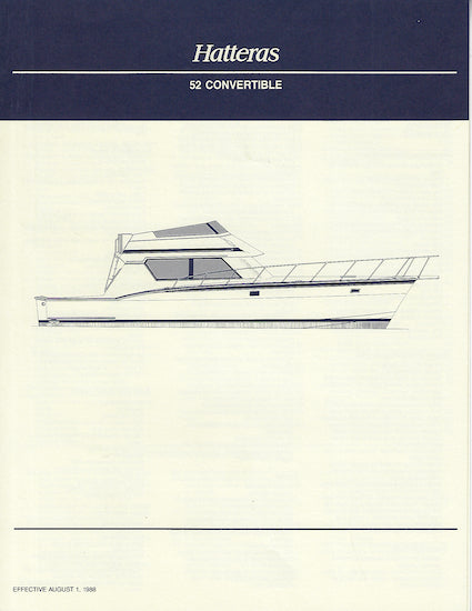 Hatteras 52 Convertible Specification Brochure – SailInfo I ...