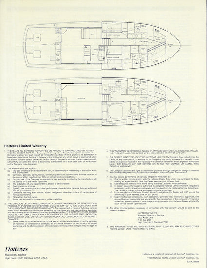 Hatteras 52 Convertible Specification Brochure