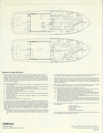 Hatteras 52 Convertible Specification Brochure