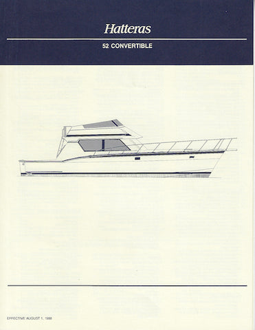 Hatteras 52 Convertible Specification Brochure