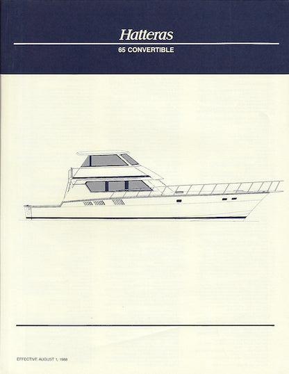 Hatteras 65 Convertible Specification Brochure