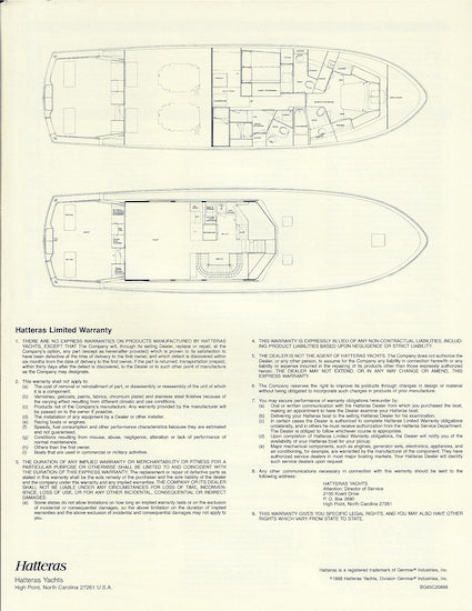 Hatteras 65 Convertible Specification Brochure