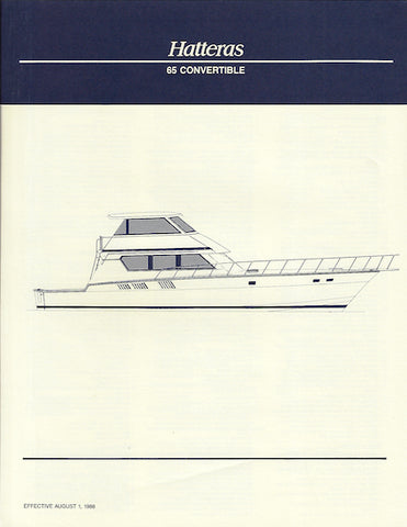 Hatteras 65 Convertible Specification Brochure