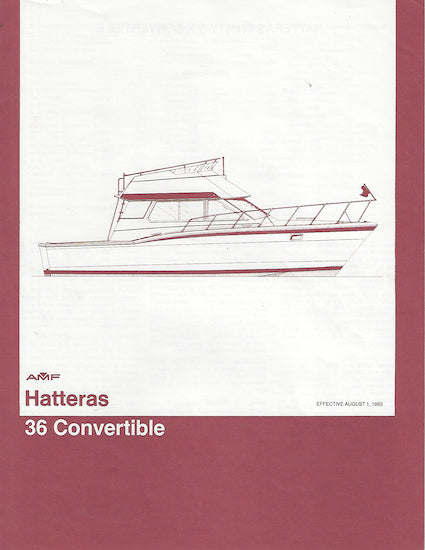 Hatteras 36 Convertible Specification Brochure