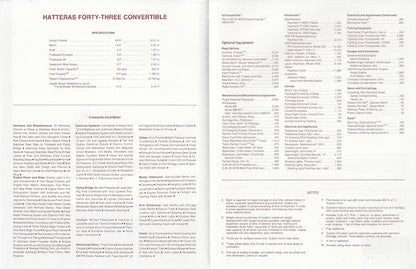 Hatteras 43 Convertible Specification Brochure