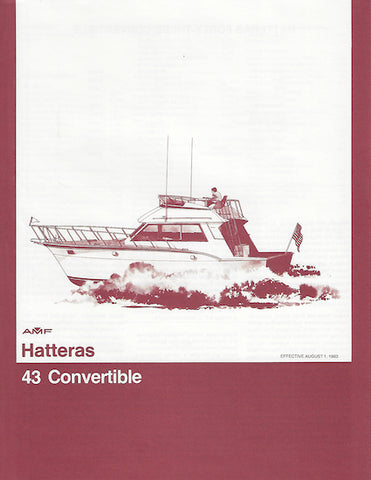 Hatteras 43 Convertible Specification Brochure