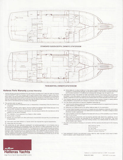 Hatteras 42 Long Range Cruiser Specification Brochure