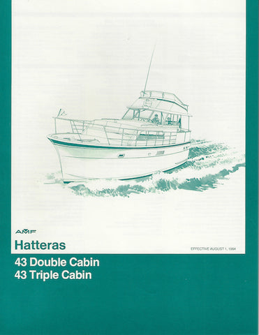 Hatteras 43 Double & Triple Cabin Specification Brochure