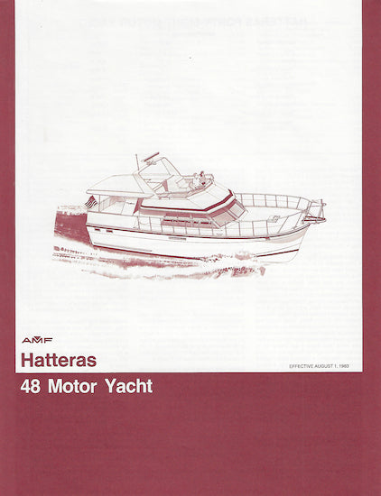 Hatteras 48 Motor Yacht Specification Brochure