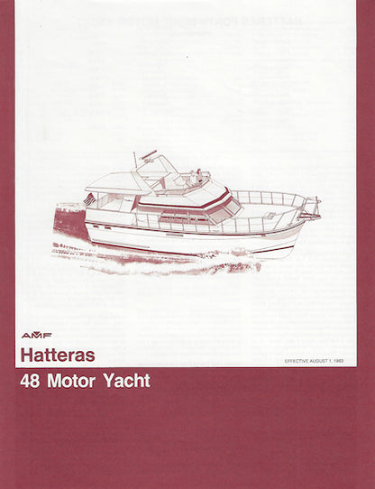 Hatteras 48 Motor Yacht Specification Brochure