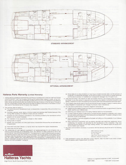 Hatteras 48 Motor Yacht Specification Brochure