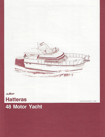 Hatteras 48 Motor Yacht Specification Brochure