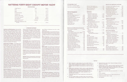 Hatteras 48 Cockpit Motor Yacht Specification Brochure