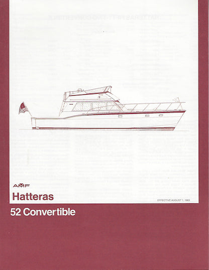 Hatteras 52 Convertible Specification Brochure