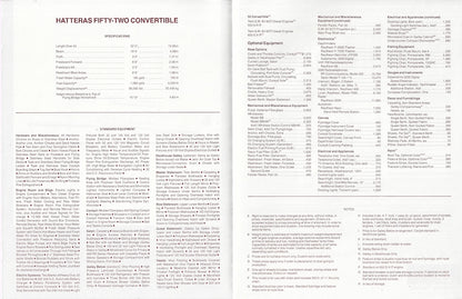 Hatteras 52 Convertible Specification Brochure
