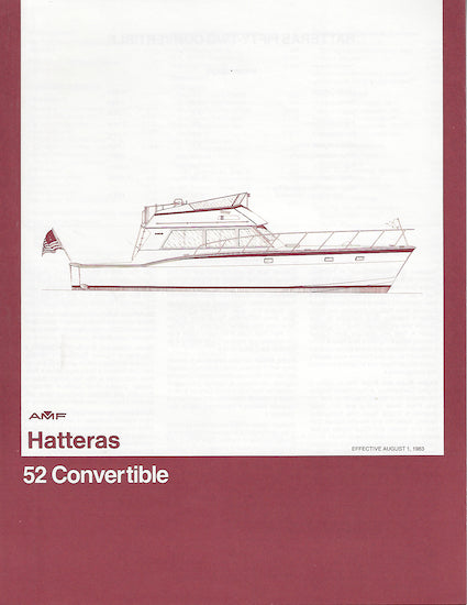 Hatteras 52 Convertible Specification Brochure