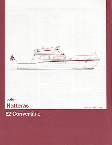 Hatteras 52 Convertible Specification Brochure