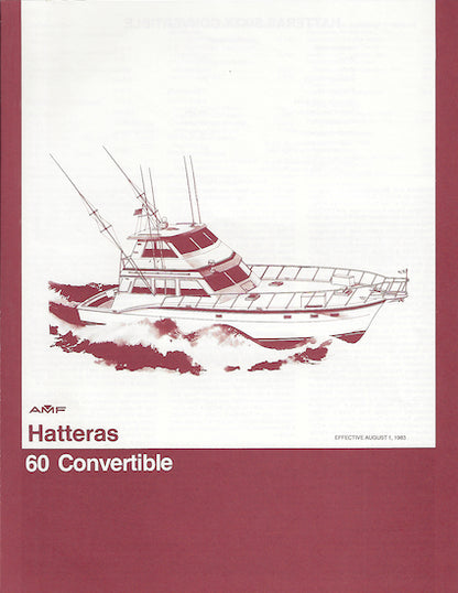 Hatteras 60 Convertible Specification Brochure
