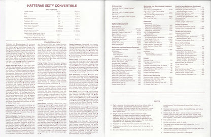 Hatteras 60 Convertible Specification Brochure
