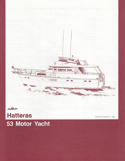 Hatteras 53 Motor Yacht Specification Brochure