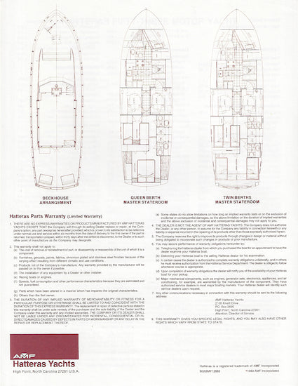 Hatteras 53 Motor Yacht Specification Brochure