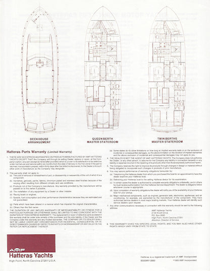 Hatteras 53 Motor Yacht Specification Brochure