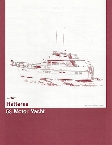 Hatteras 53 Motor Yacht Specification Brochure