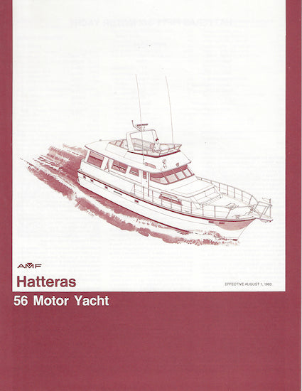 Hatteras 56 Motor Yacht Specification Brochure