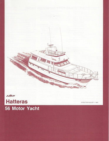 Hatteras 56 Motor Yacht Specification Brochure