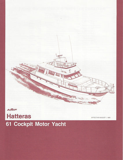 Hatteras 61 Cockpit Motor Yacht Specification Brochure