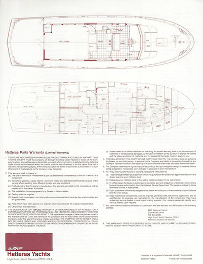 Hatteras 64 Motor Yacht Specification Brochure