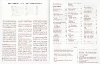 Hatteras 65 Long Range Cruiser Specification Brochure